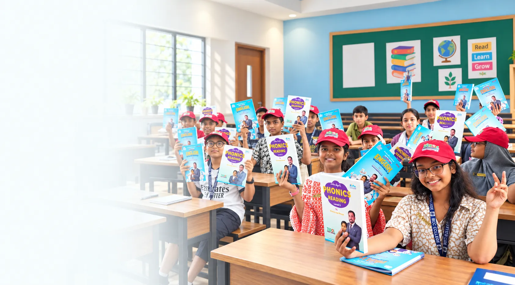 Students learning phonics in a TESOL classroom